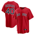 B.Red Sox #40 Willson Contreras Player Red Home Game Edoa Stitched Jerseys