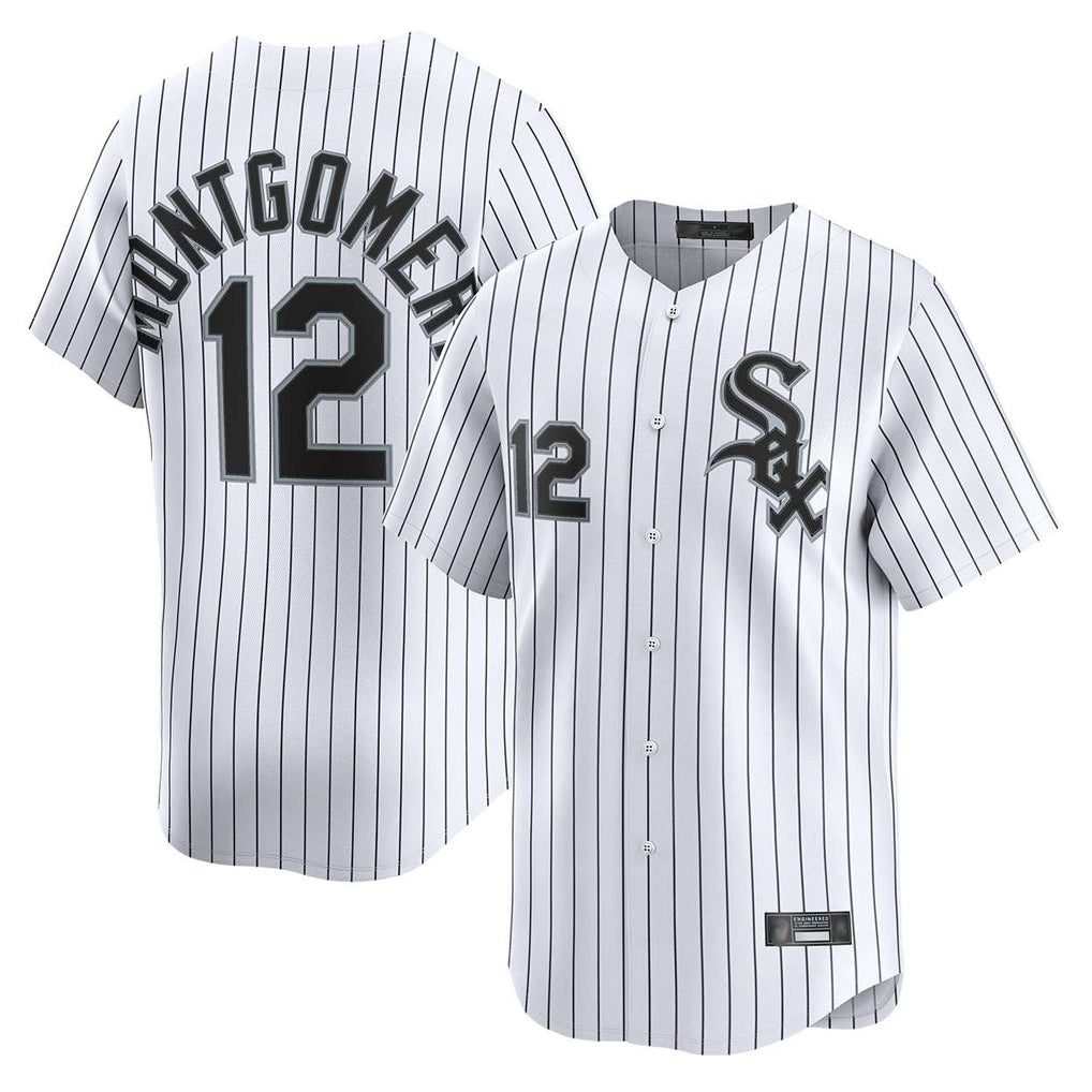 C.White Sox #12 Colson Montgomery Player White Stripe Limited Home Edoa Stitched Jerseys
