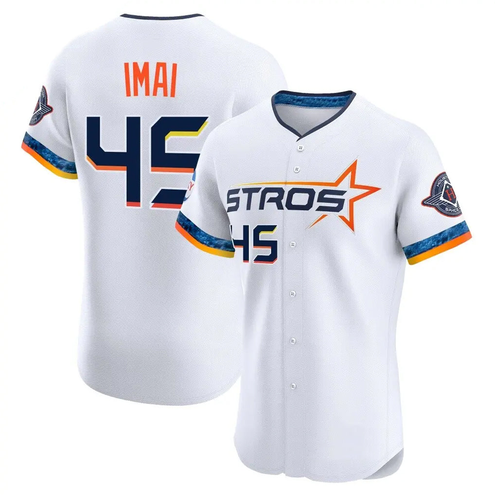 H.Astros #45 Tatsuya Imai Player White City Connect Limited Elite Home Edoa Stitched Jerseys