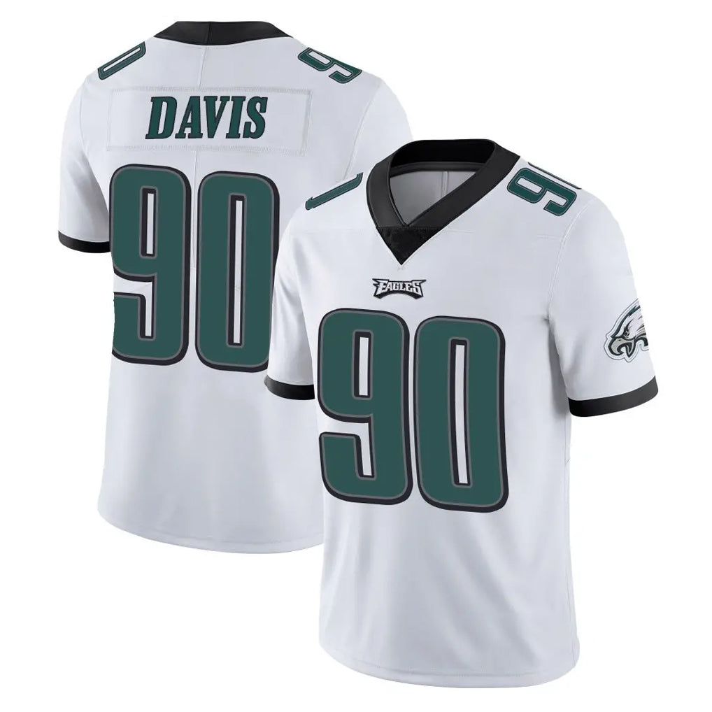 P.Eagles #90 Jordan Davis Player White Limited Vapor Untouchable Home Game Edoa Stitched Jerseys