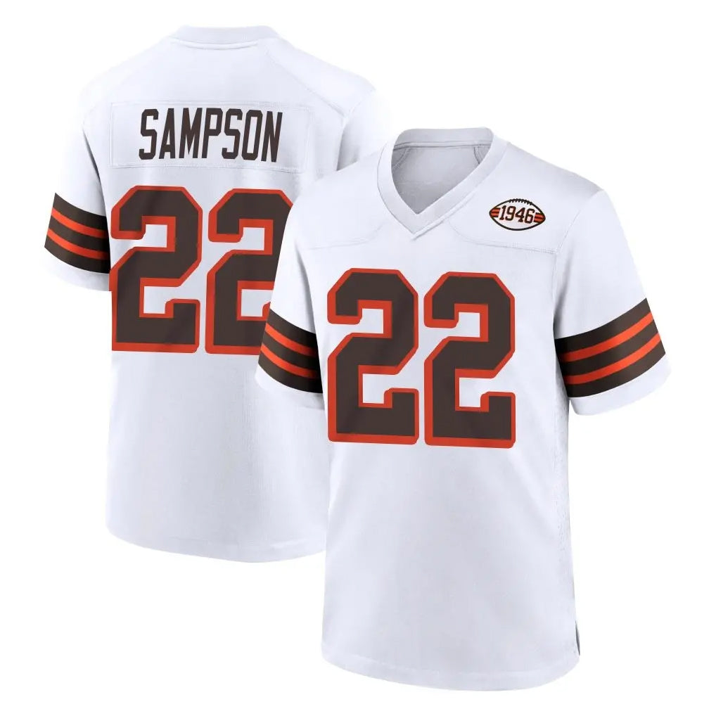 C.Browns #22 Dylan Sampson Player White Alternate Home Game Edoa Stitched Jerseys
