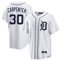 D.Tigers #30 Kerry Carpenter Player White Home Game Edoa Stitched Jerseys