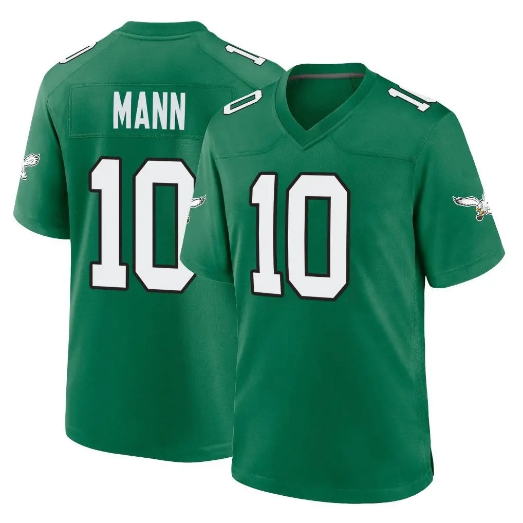 P.Eagles #10 Braden Mann Player Green Kelly Alternate Home Game Edoa Stitched Jerseys