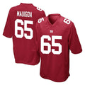 NY.Giants #65 Francis Mauigoa Player Red Home Game Edoa Stitched Jerseys