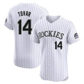 C.Rockies #14 Ezequiel Tovar Player White Limited Elite Home Edoa Stitched Jerseys