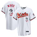 B.Orioles #3 Taylor Ward Player White USA 250 Fourth of July Home Game Edoa Stitched Jerseys