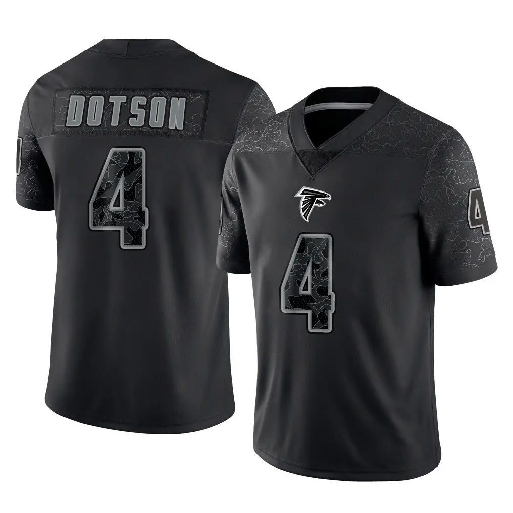 A.Falcons #4 Jahan Dotson Player Black RFLCTV Limited Game Edoa Stitched Jerseys