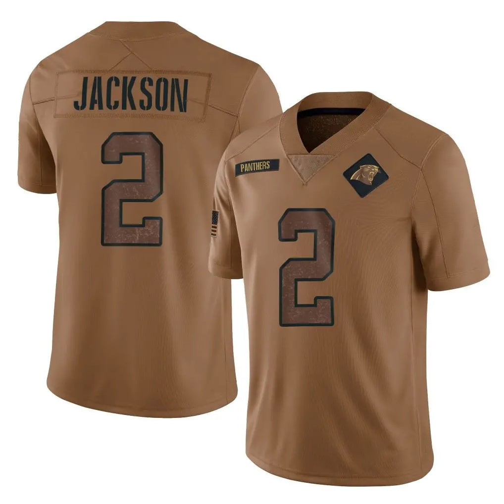 C.Panthers #2 Michael Jackson Player Brown Salute to Service Limited Edoa Stitched Jerseys