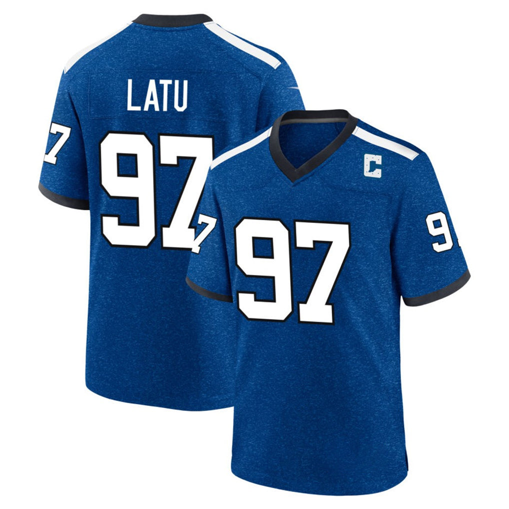 IN.Colts #97 Laiatu Latu Player Royal Alternate Indiana Nights Home Game Edoa Stitched Jerseys