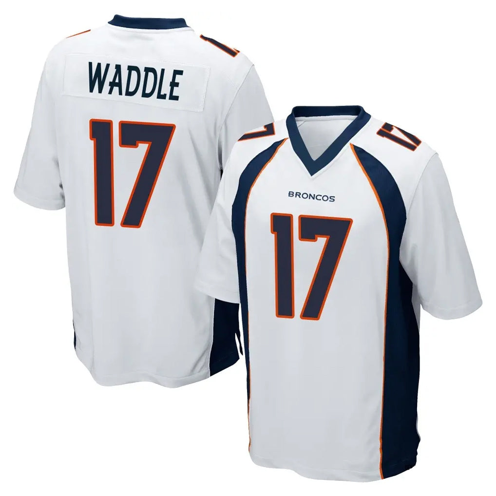 D.Broncos #17 Jaylen Waddle Player White Game Edoa Stitched Jerseys