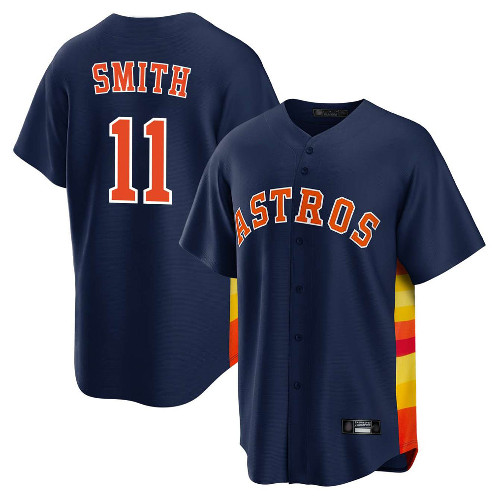 H.Astros #11 Cam Smith Player Navy Home Game Edoa Stitched Jerseys