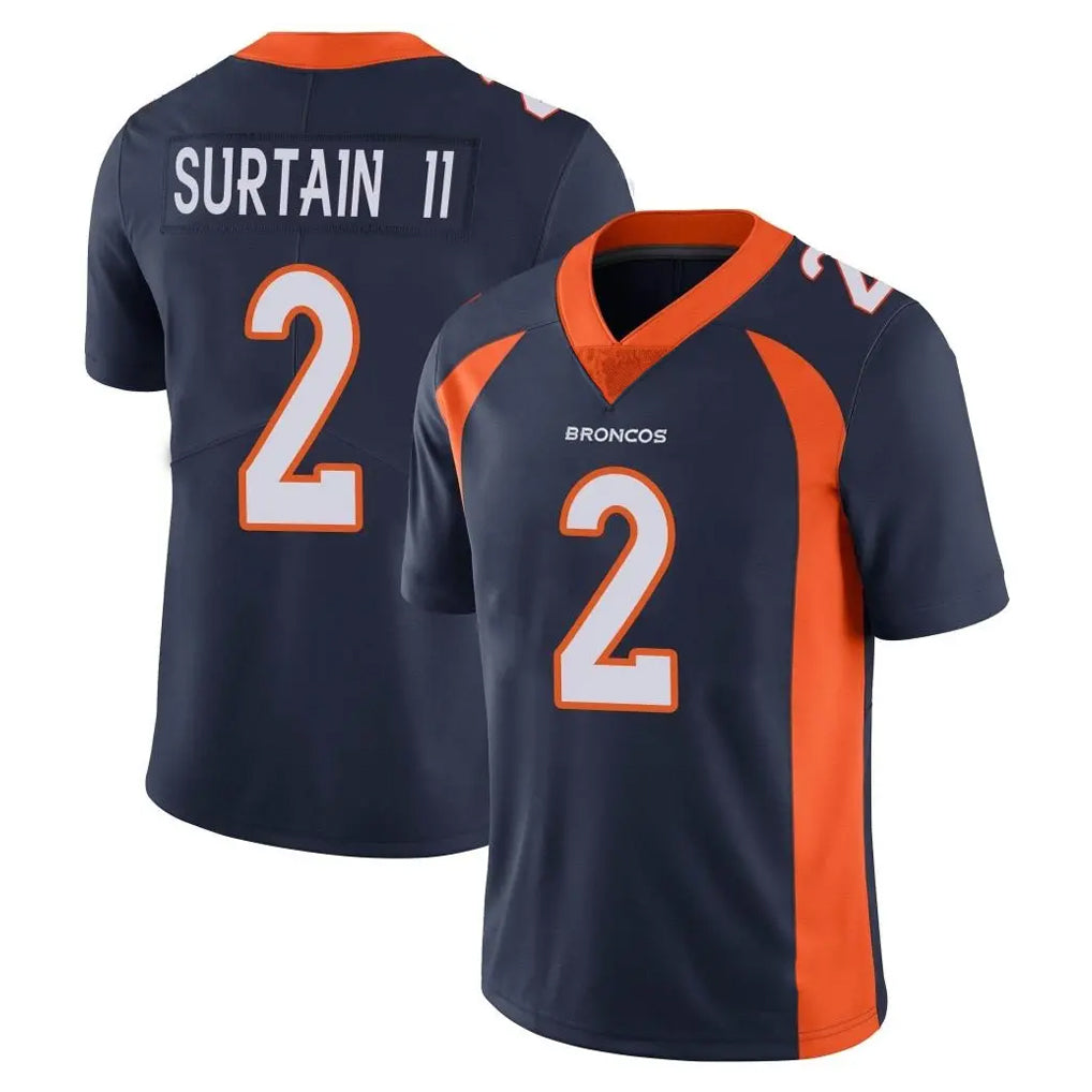 D.Broncos #2 Pat Surtain II Player Navy Vapor Untouchable Limited Game Edoa Stitched Jerseys