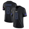 B.Bills #8 Terrel Bernard Player Black Impact Limited Home Game Edoa Stitched Jerseys