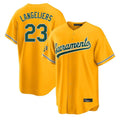 Athletics #23 Shea Langeliers Player Gold Home Game Edoa Stitched Jerseys