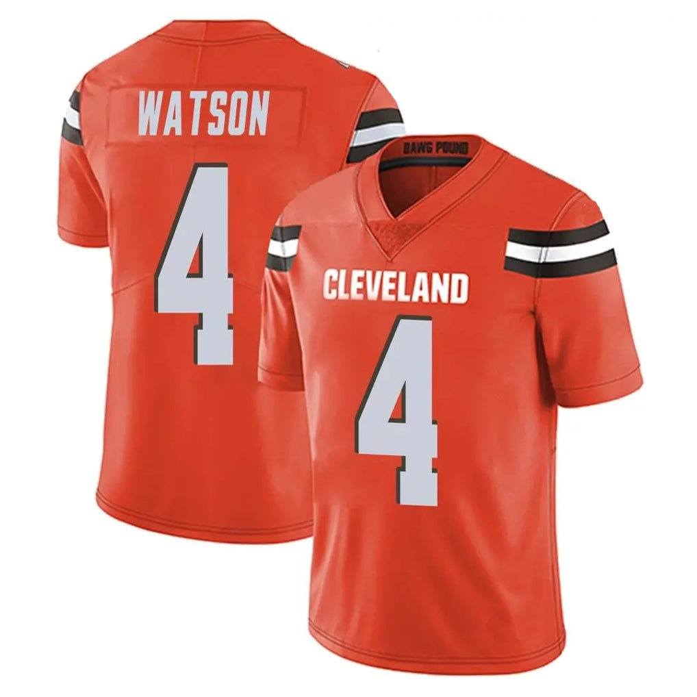 C.Browns #4 Deshaun Watson Player Orange Alternate Vapor Untouchable Limited Home Game Edoa Stitched Jerseys
