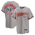 B.Orioles #35 Adley Rutschman Player Gray USA 250 Fourth of July Home Game Edoa Stitched Jerseys