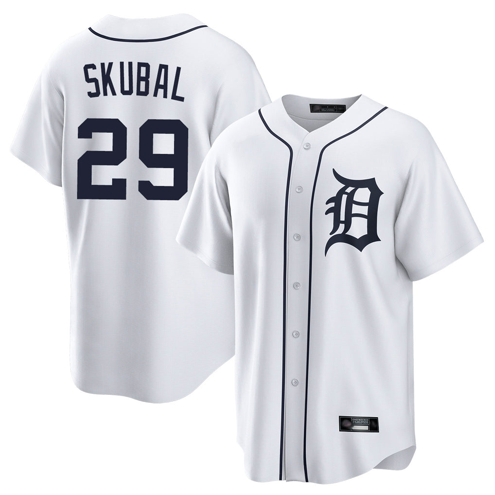 D.Tigers #29 Tarik Skubal Player White Home Game Edoa Stitched Jerseys