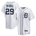 D.Tigers #29 Tarik Skubal Player White Home Game Edoa Stitched Jerseys