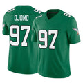 P.Eagles #97 Moro Ojomo Player Green Kelly Alternate Vapor F.U.S.E. Home Game Edoa Stitched Jerseys