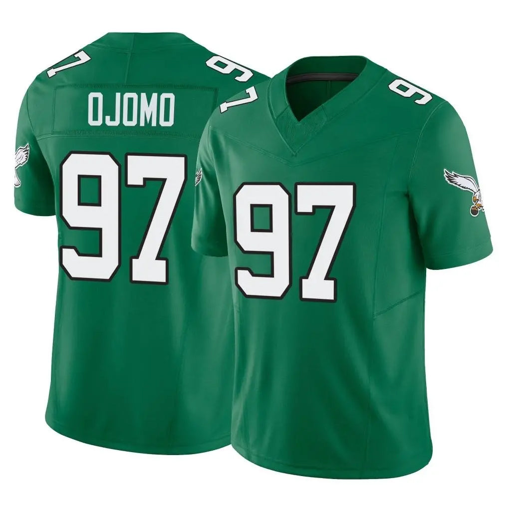 P.Eagles #97 Moro Ojomo Player Green Kelly Alternate Vapor F.U.S.E. Home Game Edoa Stitched Jerseys
