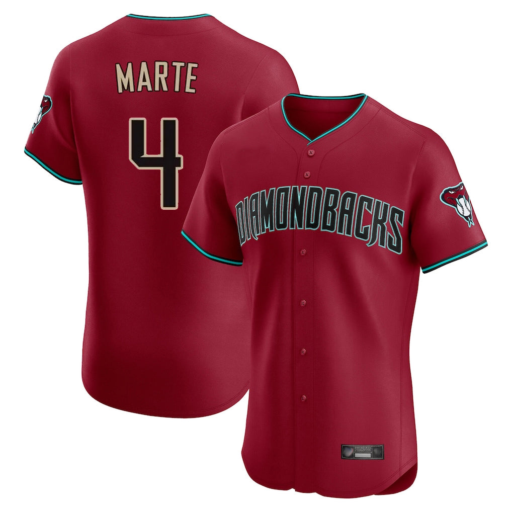 A.Diamondbacks #4 Ketel Marte Player Red Limited Elite Home Game Edoa Stitched Jerseys