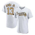 A.Braves #13 Ronald Acuna Jr Player White-Gold All-Star Limtied Elite Home Game Edoa Stitched Jerseys