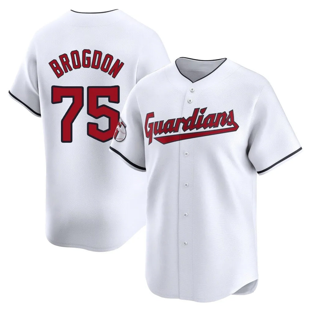 C.Guardians #75 Connor Brogdon Player White Limited Home Edoa Stitched Jerseys