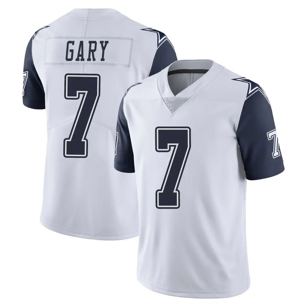 D.Cowboys #7 Rashan Gary Player White-Navy Limited Color Rush Vapor Untouchable Home Game Edoa Stitched Jerseys