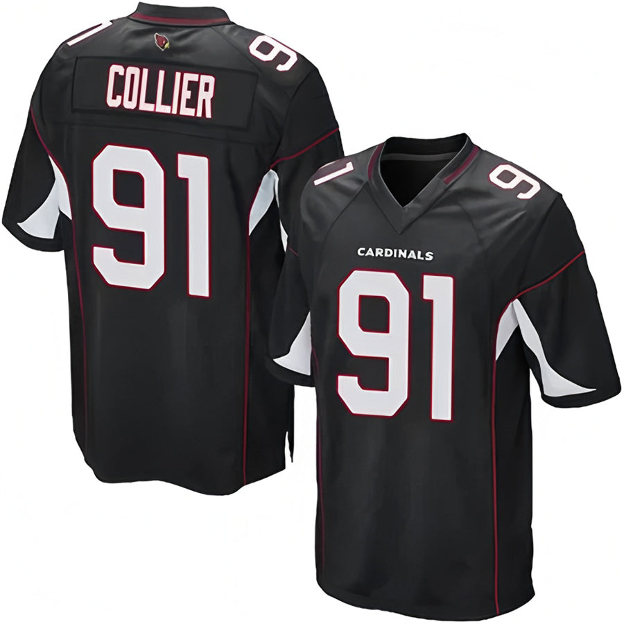 A.Cardinals #91 L.J. Collier Player Black Game Edoa Stitched Jerseys