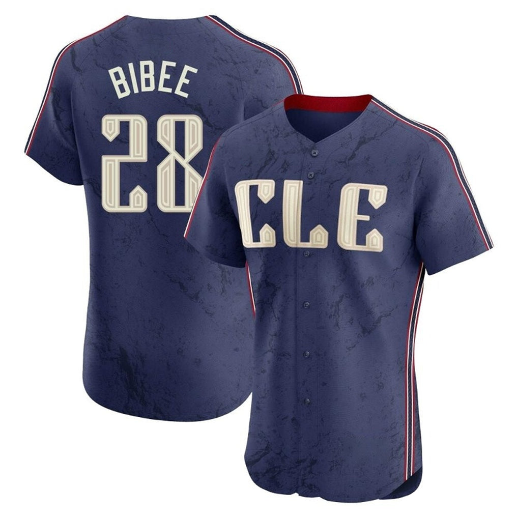 C.Guardians #28 Tanner Bibee Player Navy City Connect Limited Elite Home Edoa Stitched Jerseys