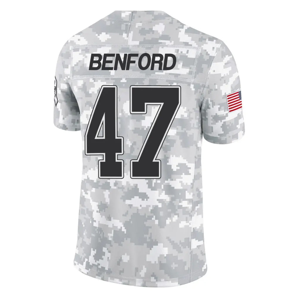 B.Bills #47 Christian Benford Player Arctic Camo Salute to Service Limited Edoa Stitched Jerseys