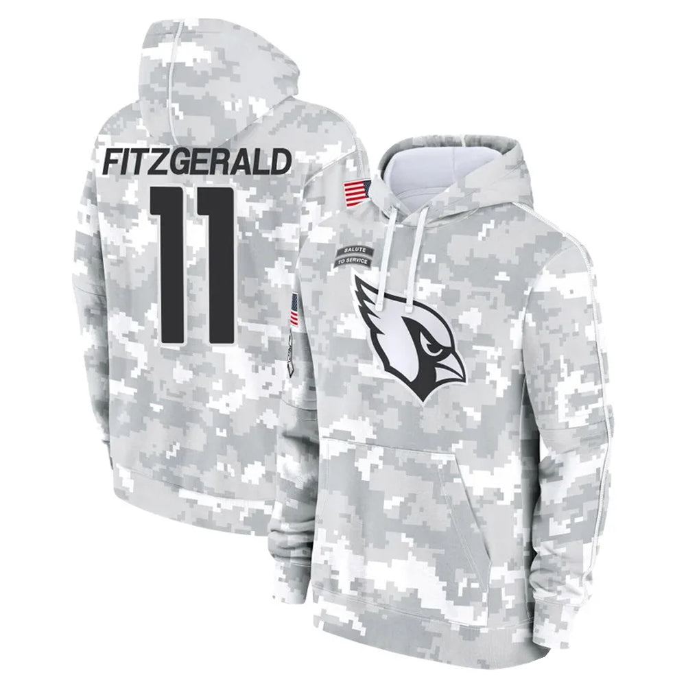 A.Cardinals #11 Larry Fitzgerald Player Arctic Camo Salute to Service Limited Hoodie Edoa Stitched Jerseys