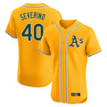 Athletics #40 Luis Severino Player Gold Limited Elite Home Game Edoa Stitched Jerseys