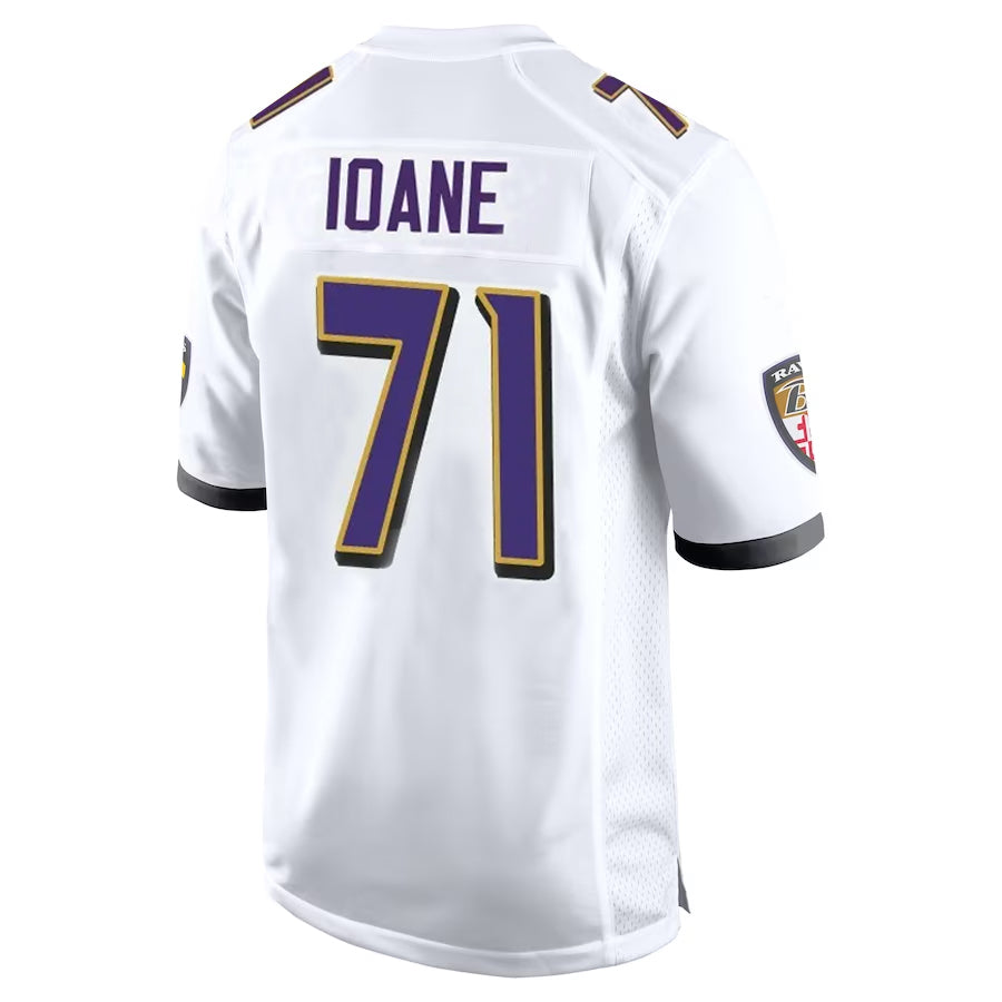 B.Ravens #71 Olaivavega Ioane Player White Alternate Home Edoa Stitched Jerseys