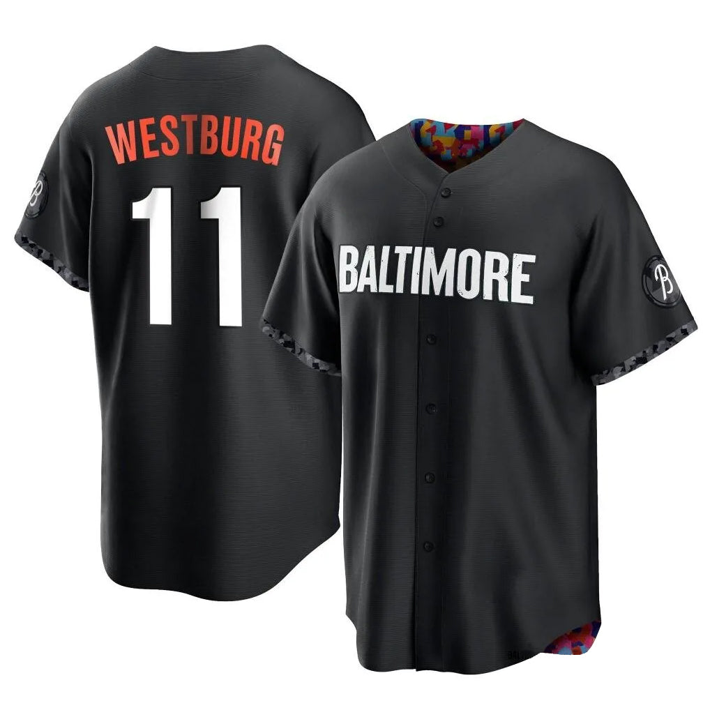 B.Orioles #11 Jordan Westburg Player Black City Connect Home Game Edoa Stitched Jerseys