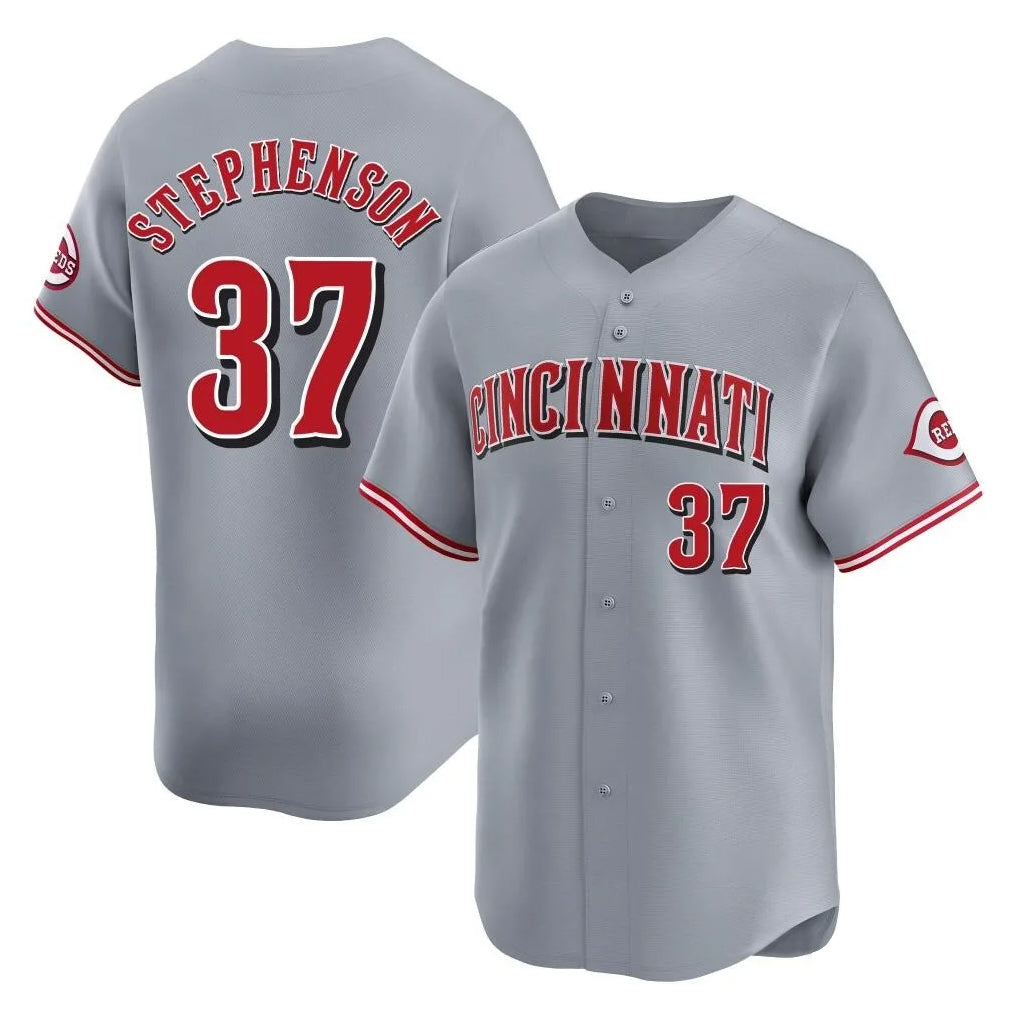 C.Reds #37 Tyler Stephenson Player Gray Home Limited Edoa Stitched Jerseys