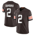 C.Browns #2 Shedeur Sanders Player Brown Color Vapor Untouchable Limited Home Game Edoa Stitched Jerseys