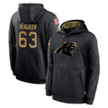 C.Panthers #63 Rasheed Walker Player Black Salute to Service Pullover Hoodies Limited Game Edoa Stitched Jerseys