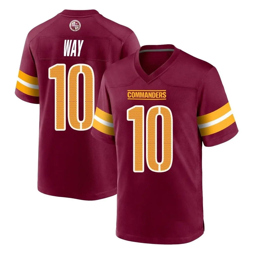 W.Commanders #10 Tress Way Player Burgundy Home Game Edoa Stitched Jerseys