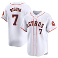 H.Astros #7 Craig Biggio Player White Home Limited Edoa Stitched Jerseys