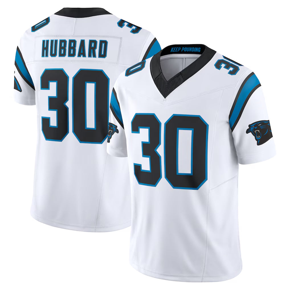 C.Panthers #30 Chuba Hubbard Player White Vapor F.U.S.E. Limited Home Game Edoa Stitched Jerseys