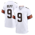 C.Browns #9 Grant Delpit Player White Home Game Edoa Stitched Jerseys