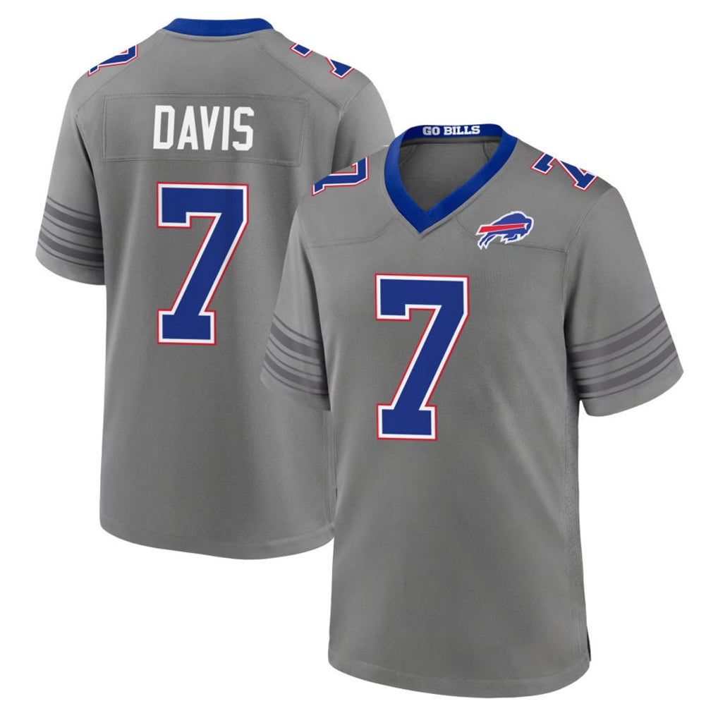B.Bills #7 Ray Davis Player Gray Nickel City Home Game Edoa Stitched Jerseys