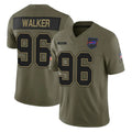 B.Bills #96 Deone Walker Player Olive Salute To Service Limited Game Edoa Stitched Jerseys
