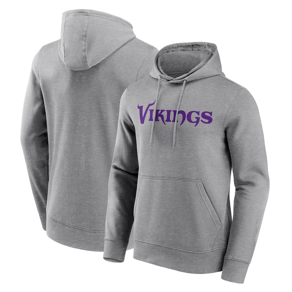 M.Vikings ## Vikings Blank Player Gray LOGO Pullover Hoodies Home Game Blank Player Edoa Stitched Jerseys