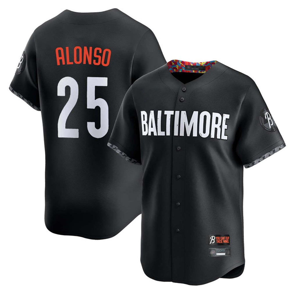 B.Orioles #25 Pete Alonso Player Black City Connect Limited Home Game Edoa Stitched Jerseys