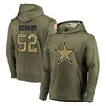 D.Cowboys #52 Tyler Booker Player Olive Salute to Service Pullover Hoodies Home Game Edoa Stitched Jerseys