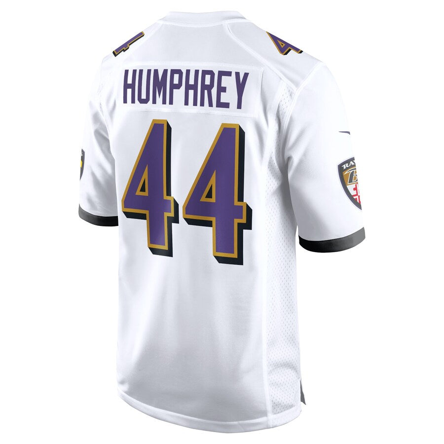 B.Ravens #44 Marlon Humphrey Player White Alternate Home Game Edoa Stitched Jerseys