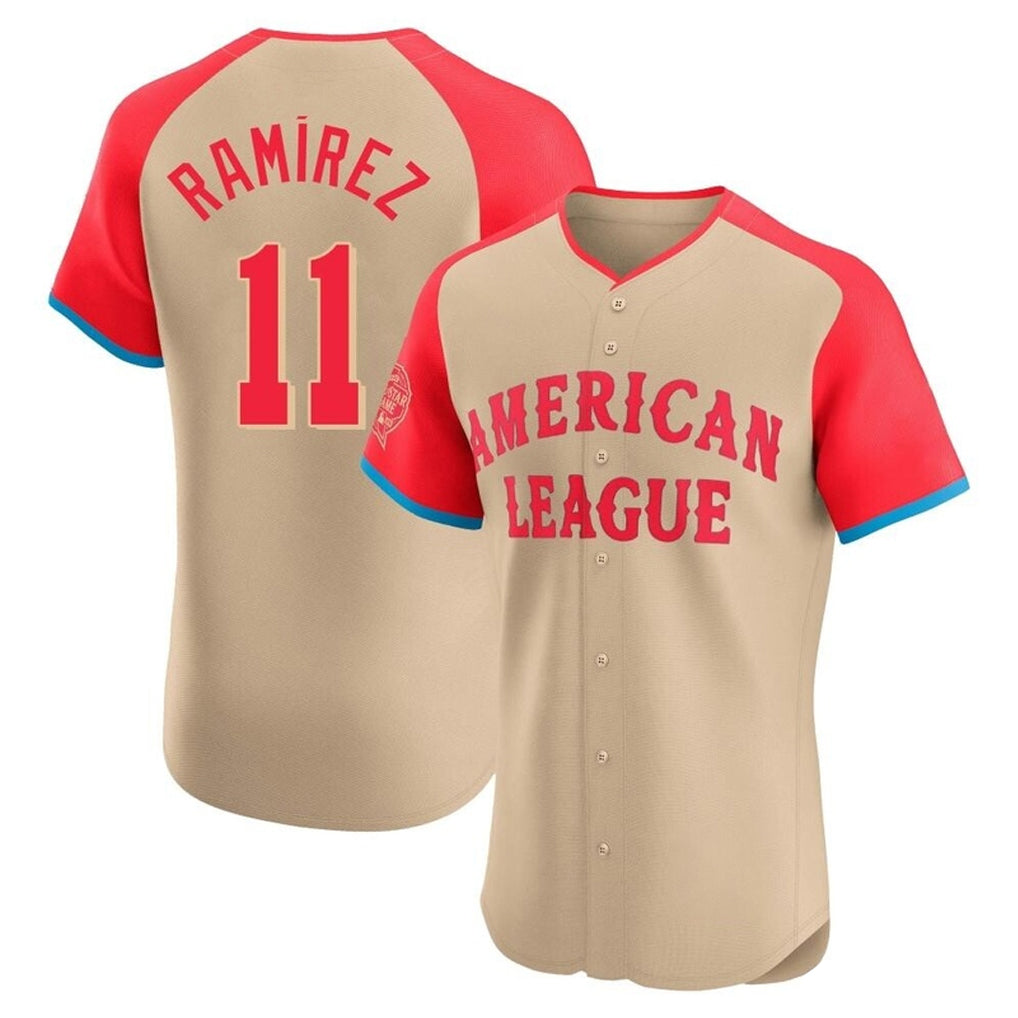 C.Guardians #11 Jose Ramirez Player Cream American League All-Star Limited Elite Home Edoa Stitched Jerseys