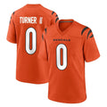 C.Bengals #0 DJ Turner II Player Orange Home Game Edoa Stitched Jerseys